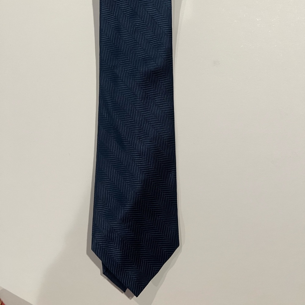 Edwards Navy Classic Blue Herringbone Tie